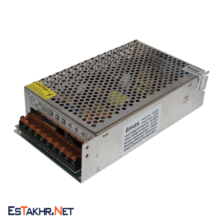 منبع تغذیه سوئیچینگ 12 ولت 20 آمپر ایزوله EMAX 