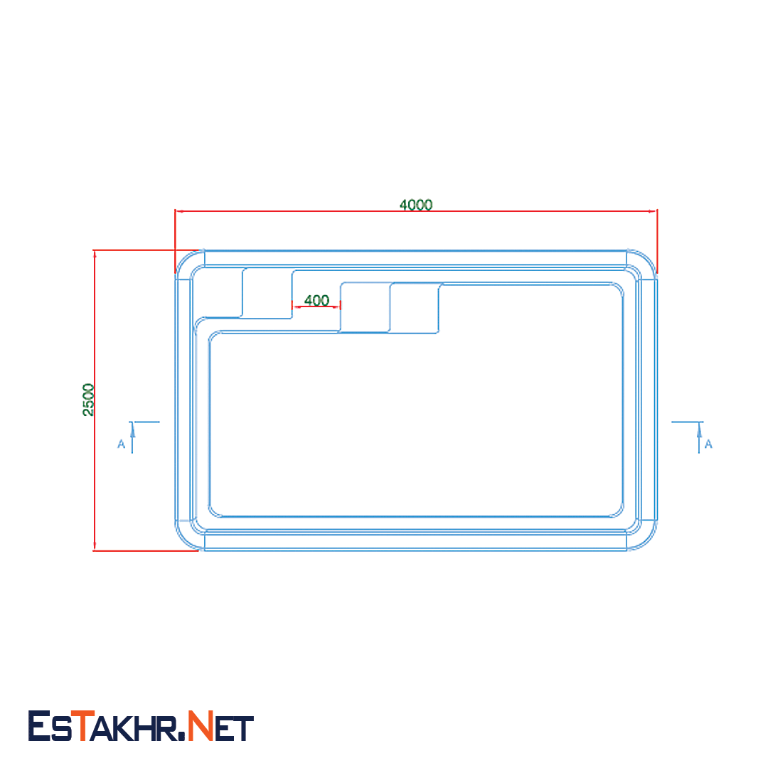  استخر فایبر گلاس 2/5 * 4 