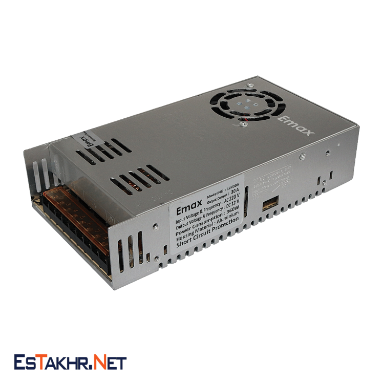 منبع تغذیه سوئیچینگ 12 ولت 20 آمپر ایزوله EMAX 