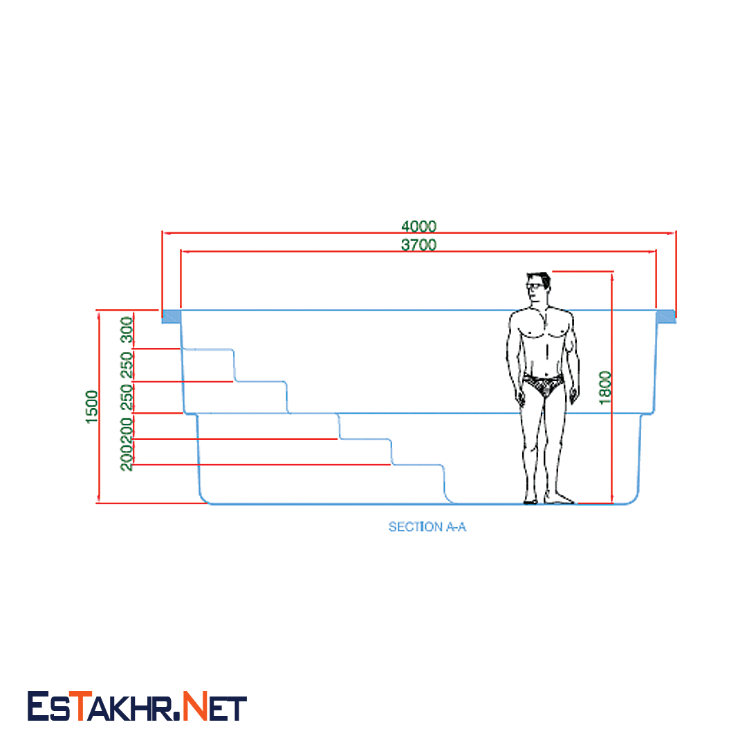  استخر فایبر گلاس 2/5 * 4 