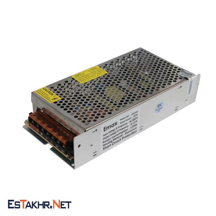 منبع تغذیه سوئیچینگ 12 ولت 10 آمپر ایزوله EMAX 